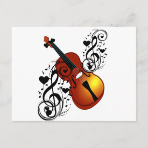 Cartão Postal Violino, Lover no Coração_