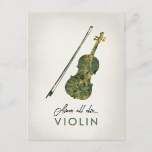 Cartão Postal Violino - Música de Mármore Verde