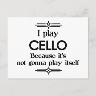 Cartão Postal Violoncelo - Tocar a Si Mesmo Música Deco Divertid