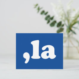 Cartão Postal Vír­gula La kamala pronúncia tipografia azul