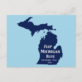 Cartão Postal Vire Michigan para Azul em 2024
