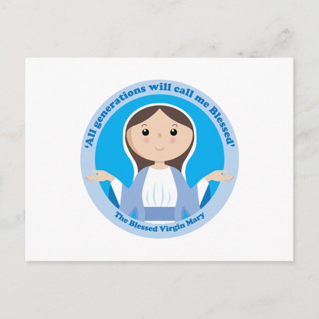 Cartão Postal Virgem Abençoada Maria (Frente)