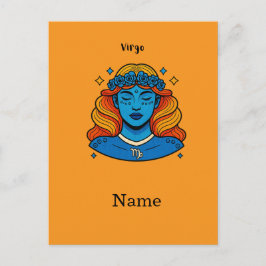 Cartão Postal Virgem Deusa Celestial - Arte Estética do Zodíaco