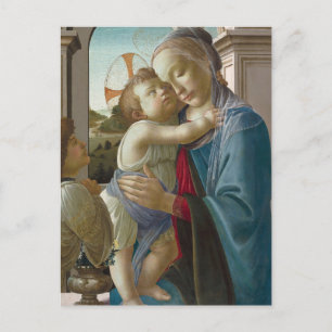 Cartão Postal Virgem e Criança com Anjo, Sandro Botticelli