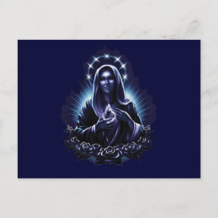 Cartão Postal Virgem Maria Abençoada da Flor Roxa