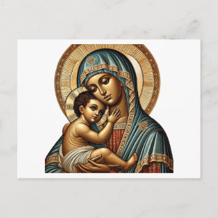 Cartão Postal Virgem Maria com o menino Jesus Cristo