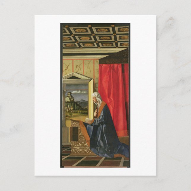 Cartão Postal Virgem Maria, do díptico de Anunciação (óleo ligad (Frente)