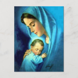 Cartão Postal Virgem Maria e Menino Jesus