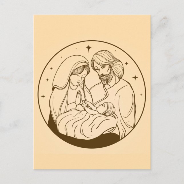 Cartão Postal Virgem Maria Jesus Natal (Frente)