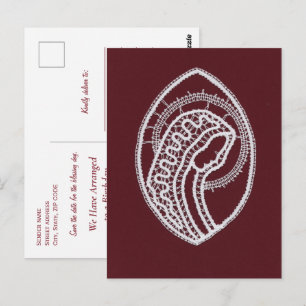 Cartão Postal Virgem Santa Católica, rendas