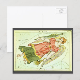 Cartão Postal Virgem Virgem Constellação Espelho de Urânia