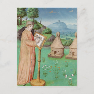 Cartão Postal Virgil escrevendo a vida das abelhas