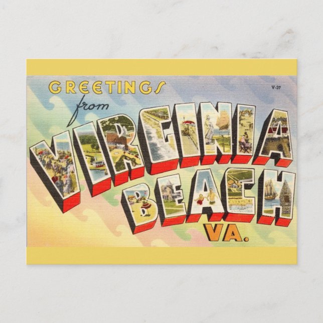 Cartão Postal Virgínia Beach Antiga (Frente)