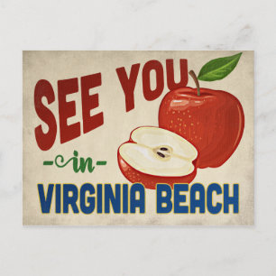 Cartão Postal Virginia Beach Virginia Apple - Viagens vintage