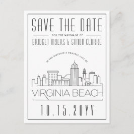Cartão Postal Virginia Beach Wedding | Skyline Salvar a Data