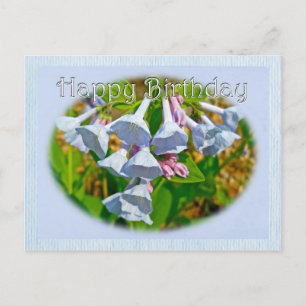 Cartão Postal Virginia Bluebells Happy Birthday - Item Coordenad