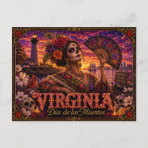 Cartão Postal Virgínia Dia dos Mortos Retro
