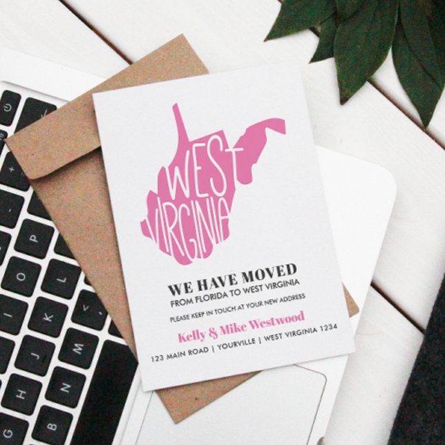 Cartão Postal VIRGÍNIA OCIDENTAL  Nós nos mudamos Novo endereço  (Criador carregado)