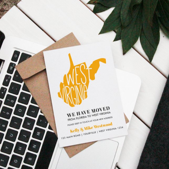 Cartão Postal VIRGÍNIA OCIDENTAL  Nós nos mudamos Novo endereço  (Criador carregado)