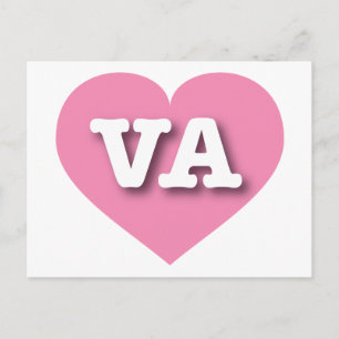 Cartão Postal Virginia Pink Heart - Eu amo VA