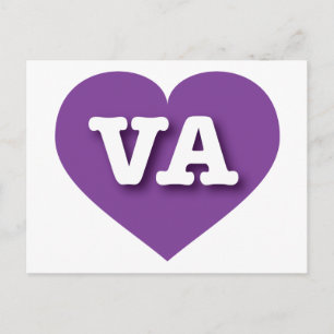 Cartão Postal Virginia Purple Heart - Eu amo VA