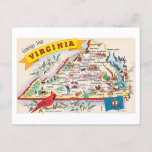 Cartão Postal Virginia Saudações Dos Estados Unidos