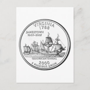 Cartão Postal Virginia State Quarter