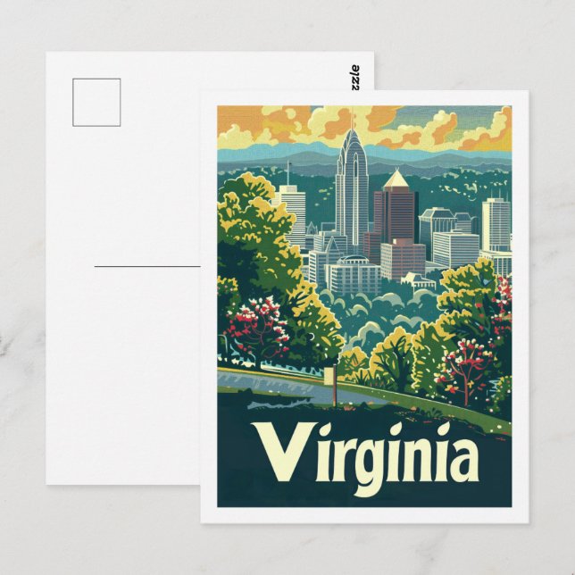 Cartão Postal Virginia USA Famous Viagem Place (Frente/Verso)