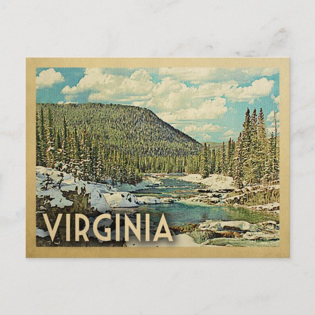 Cartão Postal Virginia Viagens vintage Snowy Winter Nature (Frente)
