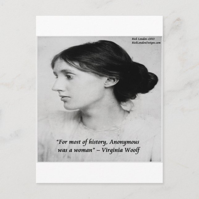 Cartão Postal Virginia Woolf Anonymous Foi Uma Citação De Mulher (Frente)