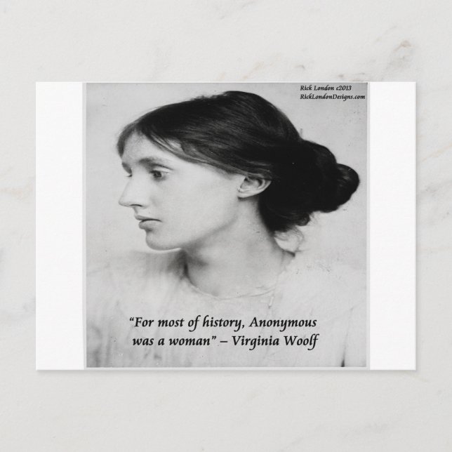 Cartão Postal Virginia Woolf Anonymous Foi Uma Citação De Mulher (Frente)