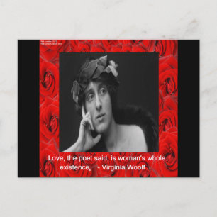 Cartão Postal Virginia Woolf & Citação de Amor