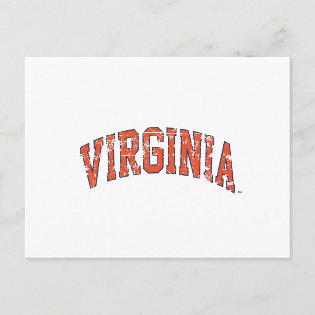 Cartão Postal Virginia Wordmark Distress (Frente)