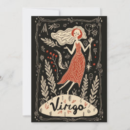 Cartão postal - Virgo Celestial Arte Zodiaca