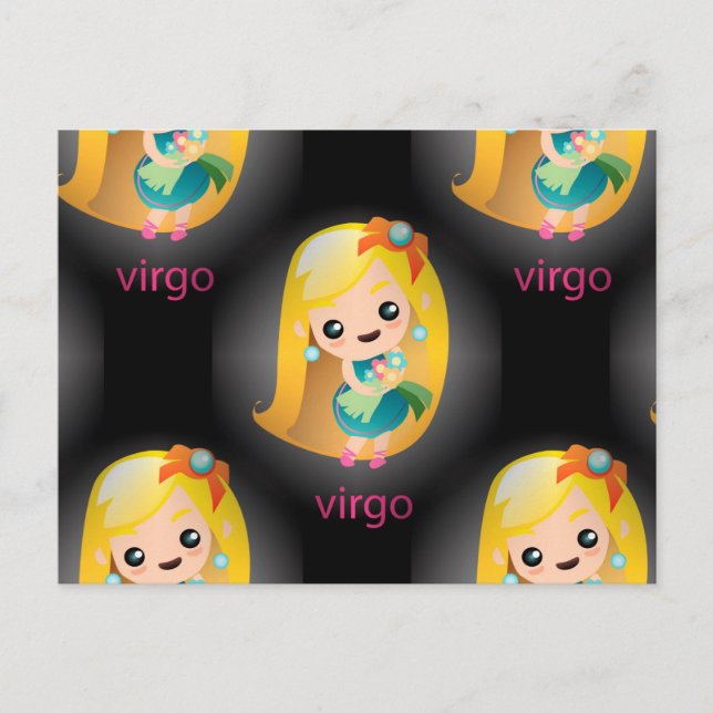 Cartão Postal virgo kawaii (Frente)