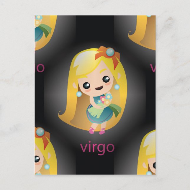 Cartão Postal virgo kawaii (Frente)