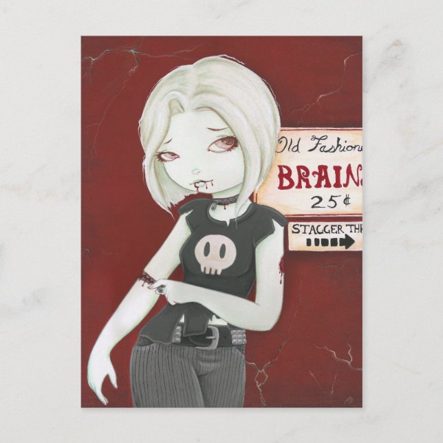 Cartão Postal Virnia - gótico punk Zombie (Frente)
