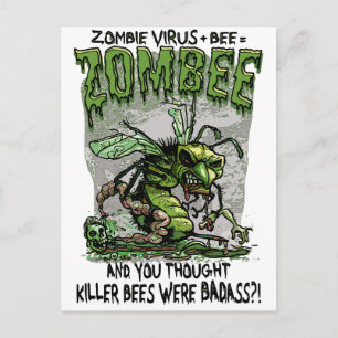Cartão Postal Vírus Zombie adiciona Abelha igual a Zombee