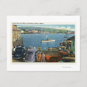 Cartão Postal Visão Cênnica do Cais, Barcos e Carros