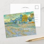 Cartão Postal Visão da Igreja do Santo Paulo | Van Gogh<br><div class="desc">Vista da Igreja do Santo-Paul-de-Mausole (1889) pelo artista poste-impressionista holandês Vincent Van Gogh. Arte original é um óleo na canvas que representa uma paisagem abstrato com um prédio da igreja ao fundo. Use as ferramentas de design para adicionar texto personalizado ou personalizar a imagem.</div>