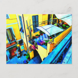 Cartão Postal Visão da Manhã de Cinque Terre Balcony