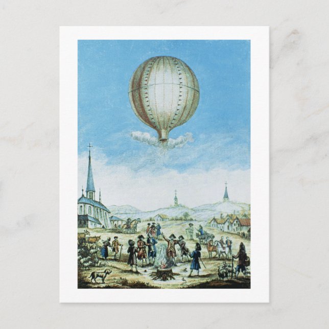 Cartão Postal Visão de Annonay em Vivarais e o primeiro voo de (Frente)