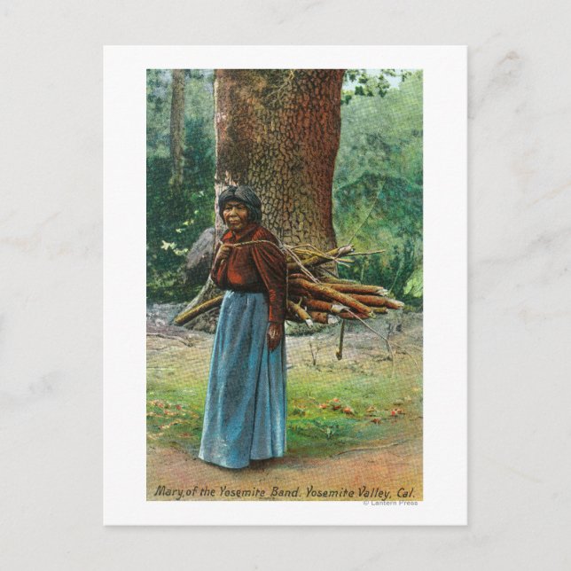 Cartão Postal Visão de Maria do Carregando dos Nativos Yosemite (Frente)