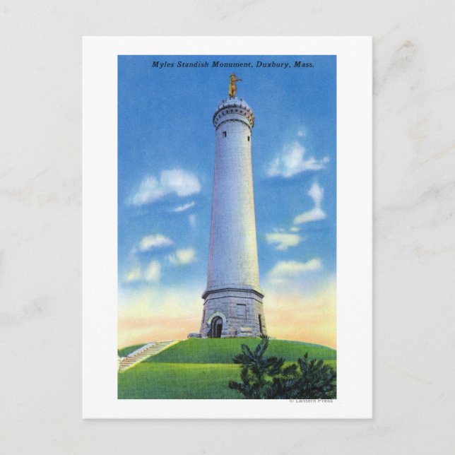 Cartão Postal Visão de Myles Standish Monument (Frente)