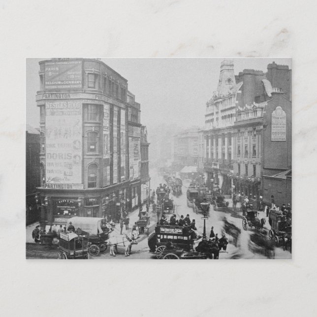 Cartão Postal Visão de Tottenham Court Road, c.1885 (Frente)