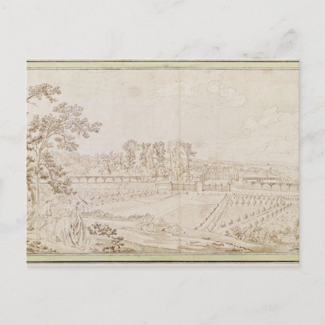 Cartão Postal Visão do Chateau de Celle-Santo-Cloud, c.1750 (Frente)
