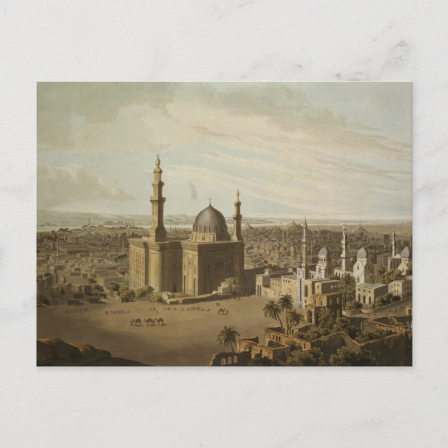 Cartão Postal Visão do Grande Cairo, gravada por Daniel Havell ( (Frente)