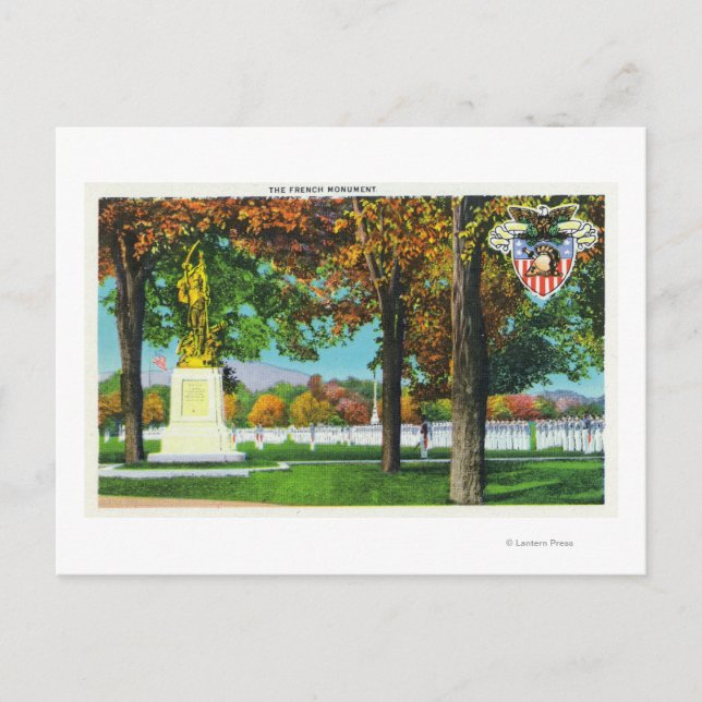 Cartão Postal Visão do Monumento Francês, Soldados em (Frente)