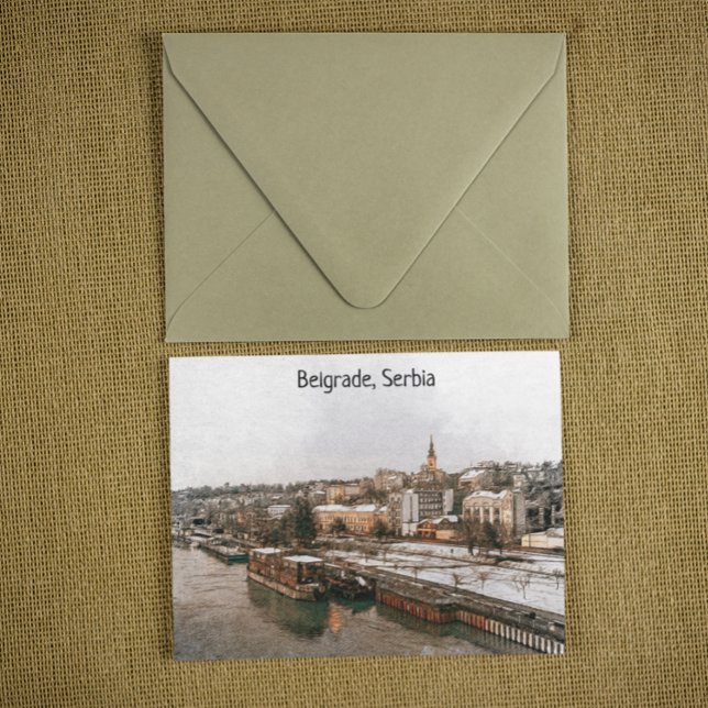 Cartão Postal Visão do Panorama dos Balcãs da Sérvia (belgrade serbia postcard)