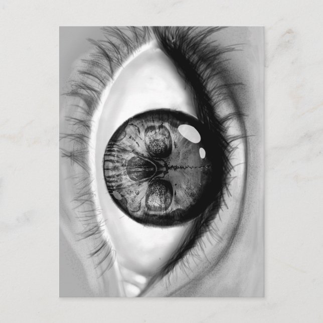 Cartão Postal Visão dupla do olho do crânio (Frente)